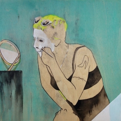 Freak Bitch, 2015; acrylic, Indian ink on wood panel (12" x 12")